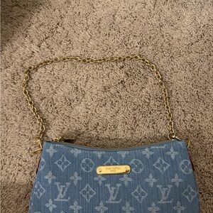 Denim Monogram Shoulder Bag